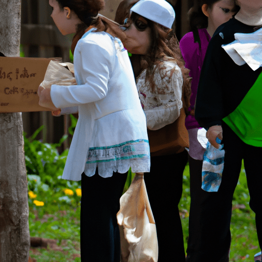 ילדים משתתפים בציד נבלות בנושא פסח