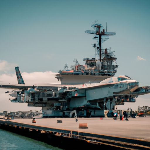 מוזיאון USS Midway, עם מבקרים החוקרים את נושאת המטוסים ההיסטורית