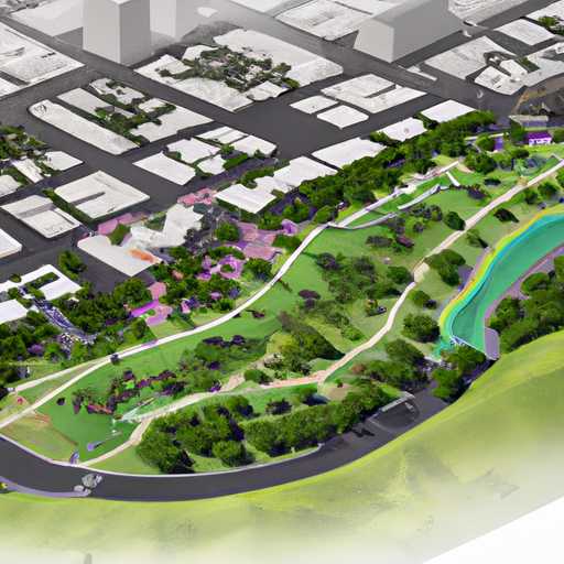 איור קונספט של פיתוח פארק חדש מוצע בסן דייגו