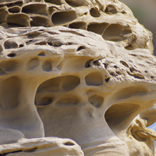 תקריב של תצורות אבן חול, המראה את השפעות השחיקה והבליה