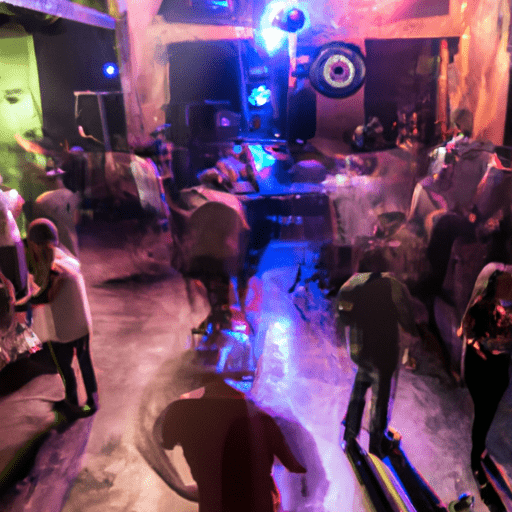 אנשים רוקדים ונהנים ממוזיקה חיה במועדון לילה פופולרי בסן דייגו