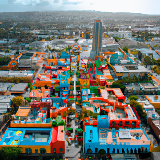 מבט אווירי של הבניינים הצבעוניים באיטליה הקטנה, סן דייגו