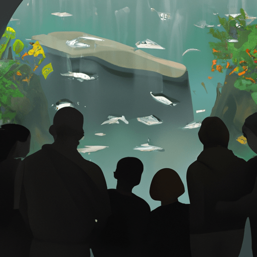 מבקרים מתפעלים מהחיים הימיים בגן החיות המפורסם בעולם של סן דייגו.