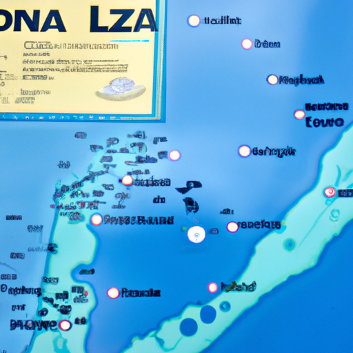 מפה של הפארק התת ימי לה ג'ולה, המדגישה אתרי צלילה ואטרקציות פופולריות