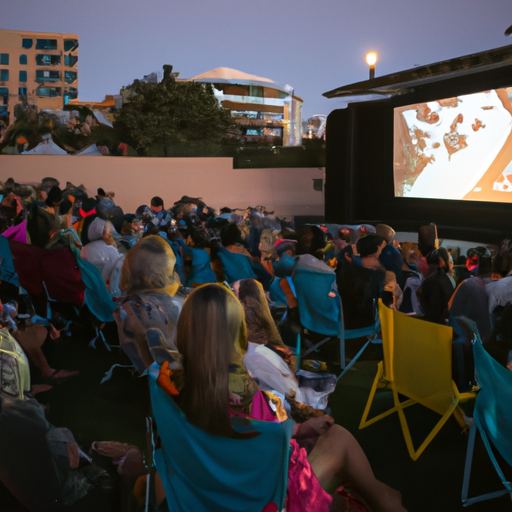 חובבי סרטים התאספו בהקרנת סרטים בחוץ במהלך פסטיבל סרטים בסן דייגו