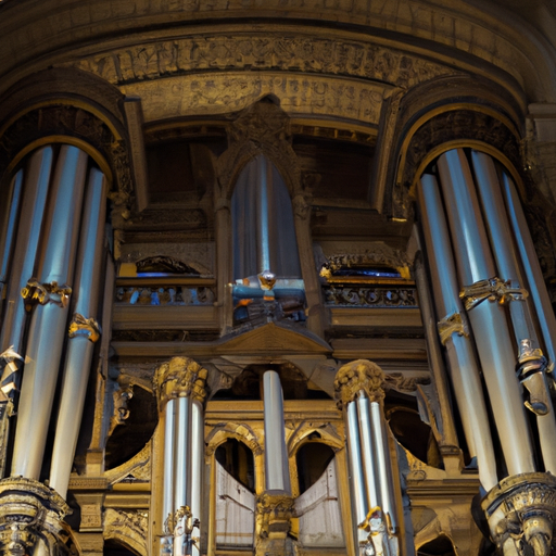 צינורות העוגב המעוטרים ולופט המקהלה בקתדרלת סנט פול